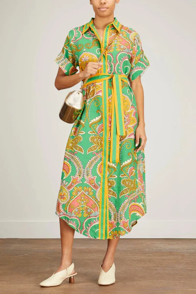 Alemais Marion Shirt Dress Green Size AU 8 - Image 1