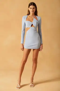 Misha Megan Bonded Crepe Mini Blue Size 8 for rent on The Volte - image 1