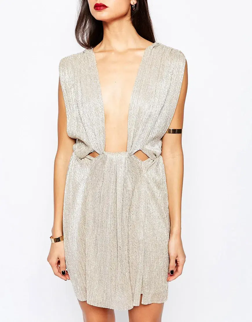 Bec and Bridge Gold Dust Mini Dress Gold Size 6 - Image 2