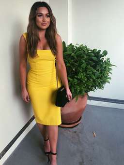 Sheike and co yellow buckle back dress
