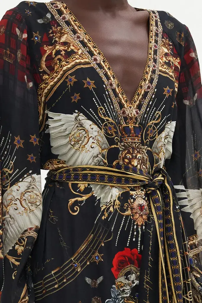 Camilla Robbie Williams 'Do I Entertain You" V Neck Belted Dress Print Size 14 for rent on The Volte - main image