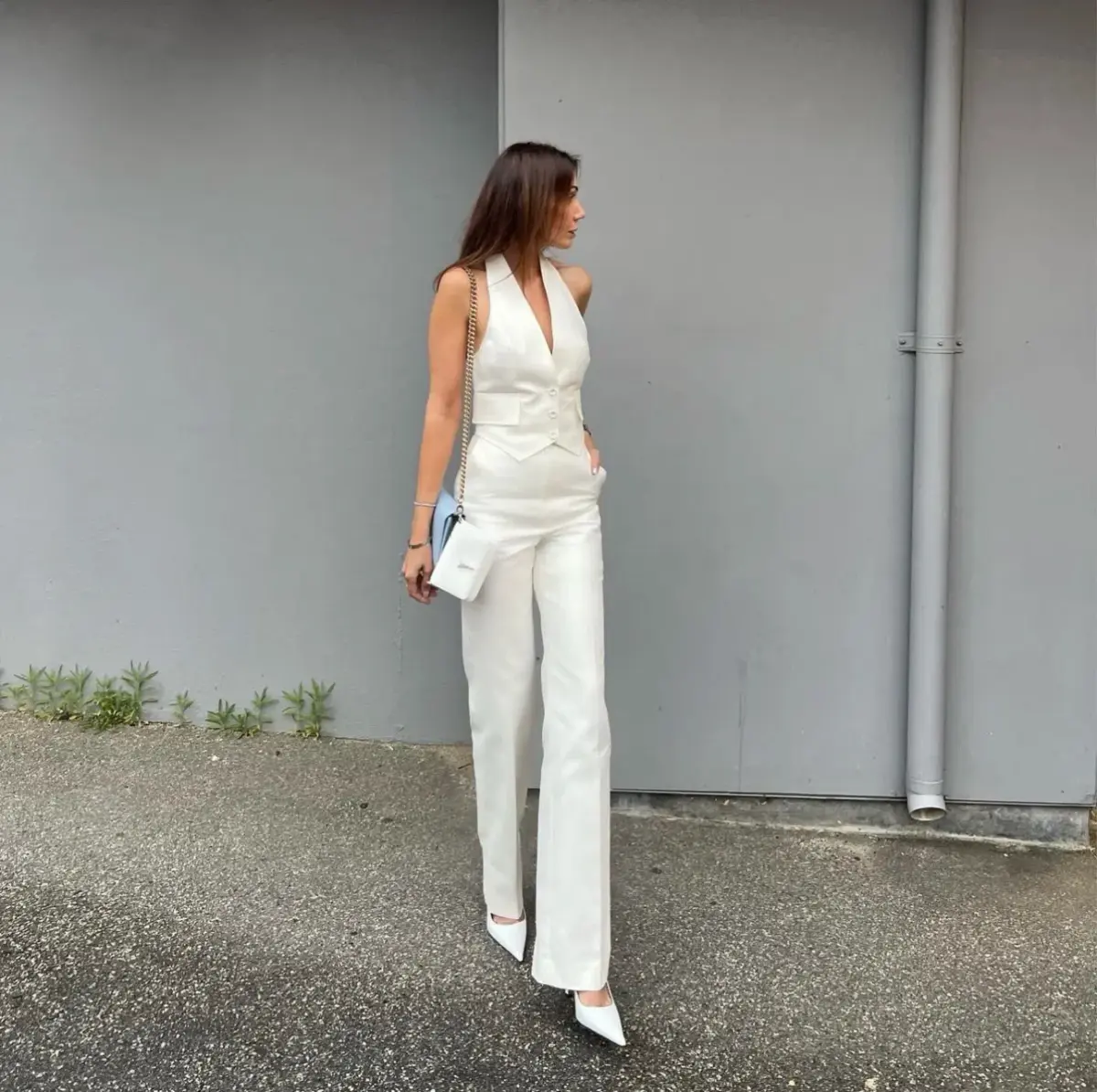 Scanlan Theodore Double Cotton Waistcoat and Trousers Set Alabaster Size 8  - Image 4