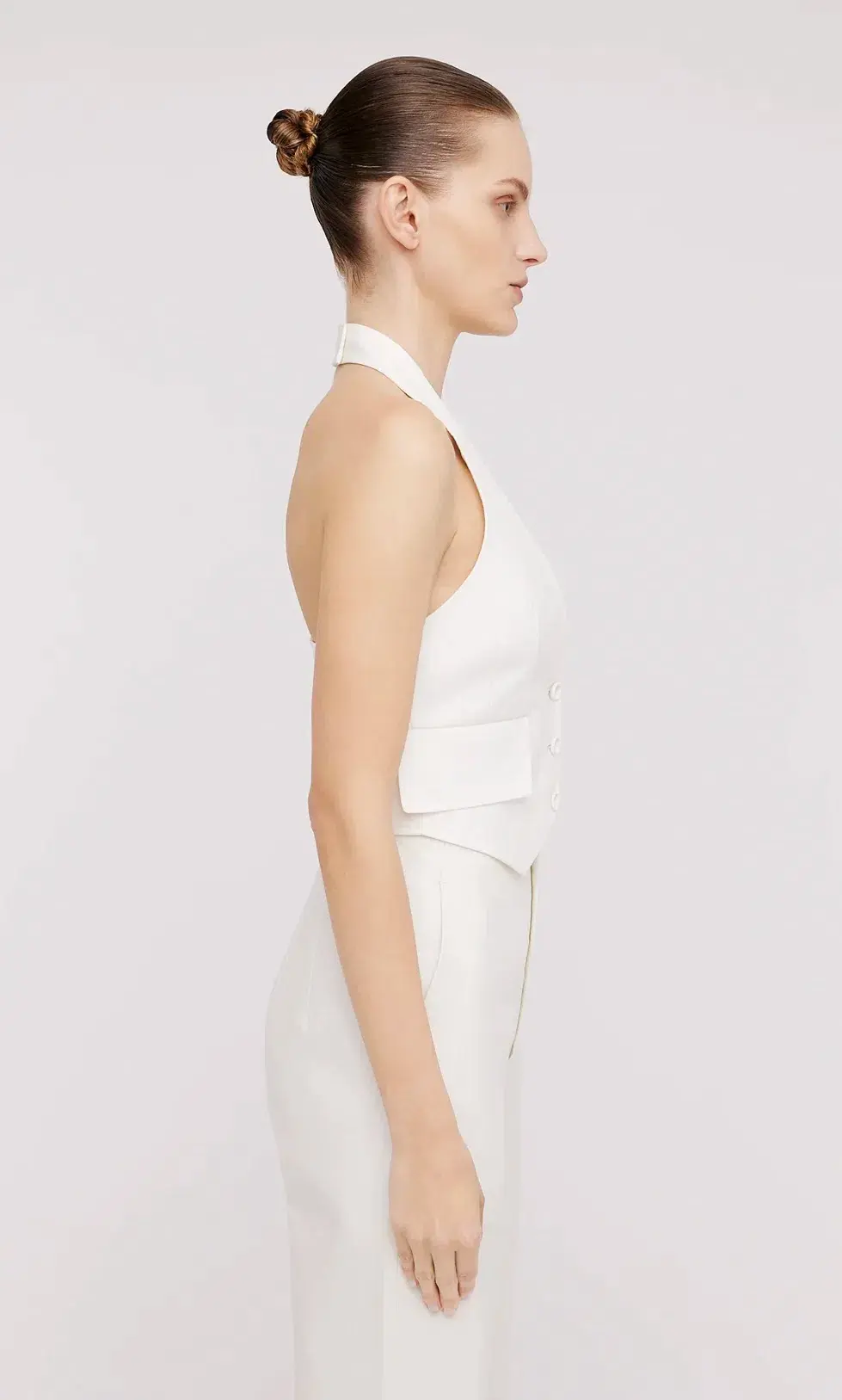 Scanlan Theodore Double Cotton Waistcoat and Trousers Set Alabaster Size 8  - Image 2