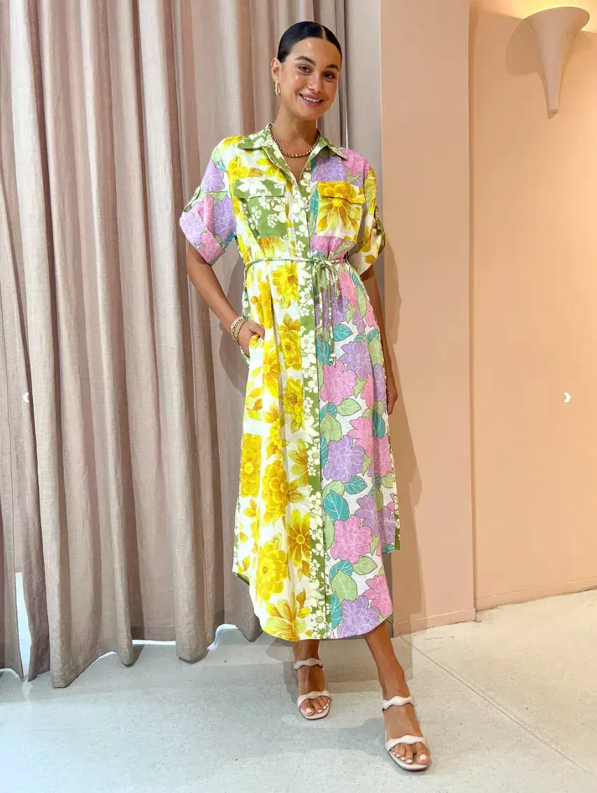 Alemais Elora Patchwork Shirtdress Multi Size 10 - Image 1