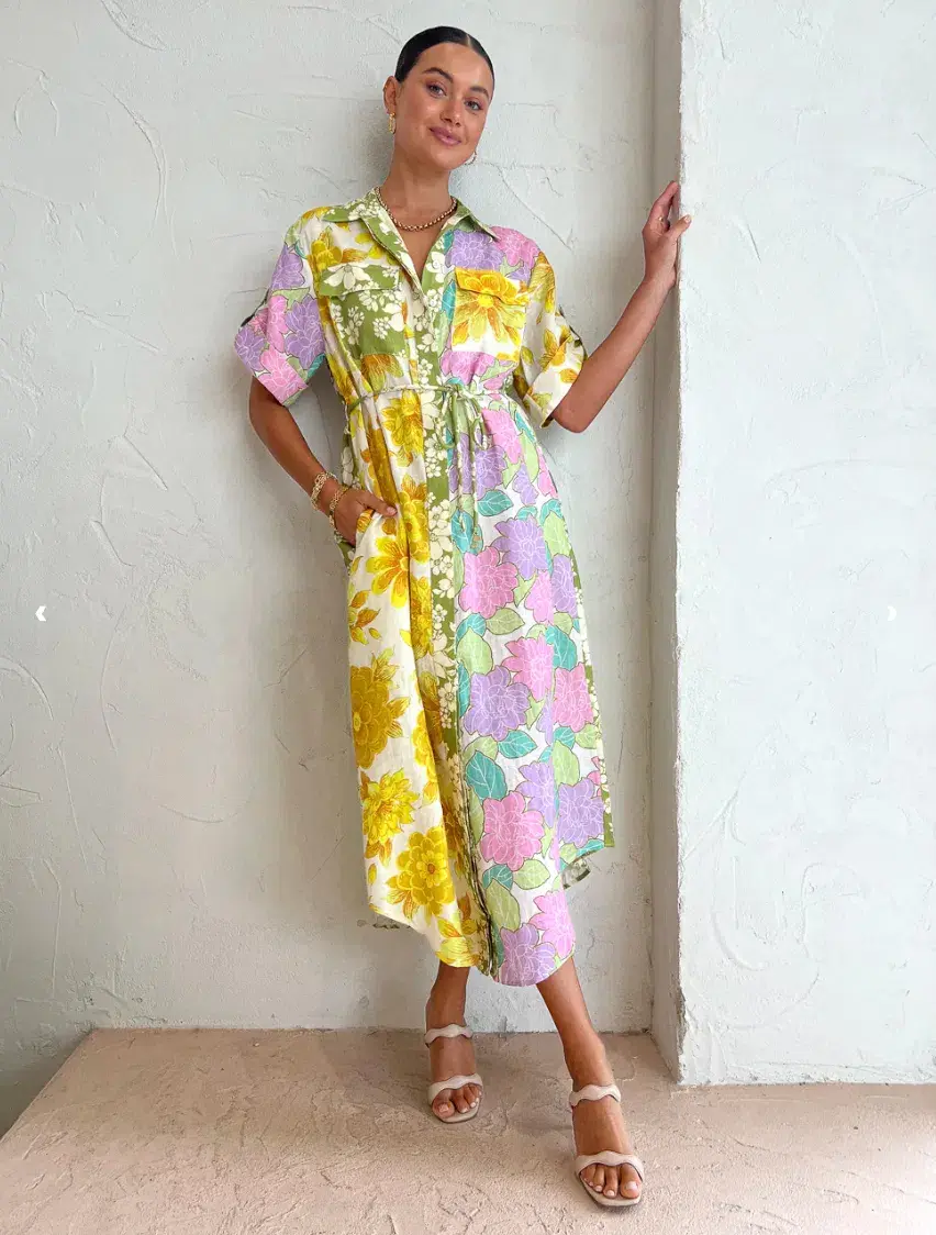 Alemais Elora Patchwork Shirtdress Multi Size 10 - Image 7