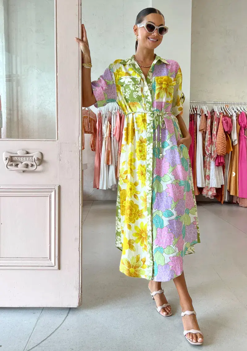 Alemais Elora Patchwork Shirtdress Multi Size 10 - Image 8