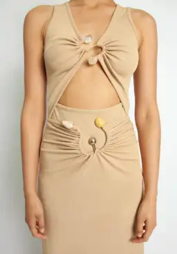 Christopher Esber Scoop Neck S Buckle Tank Top Tan Size 8 for rent on The Volte - image 4