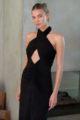 Misha Esperanza Slinky Jersey Midi Dress Black Size 6/XS for rent on The Volte - image 2