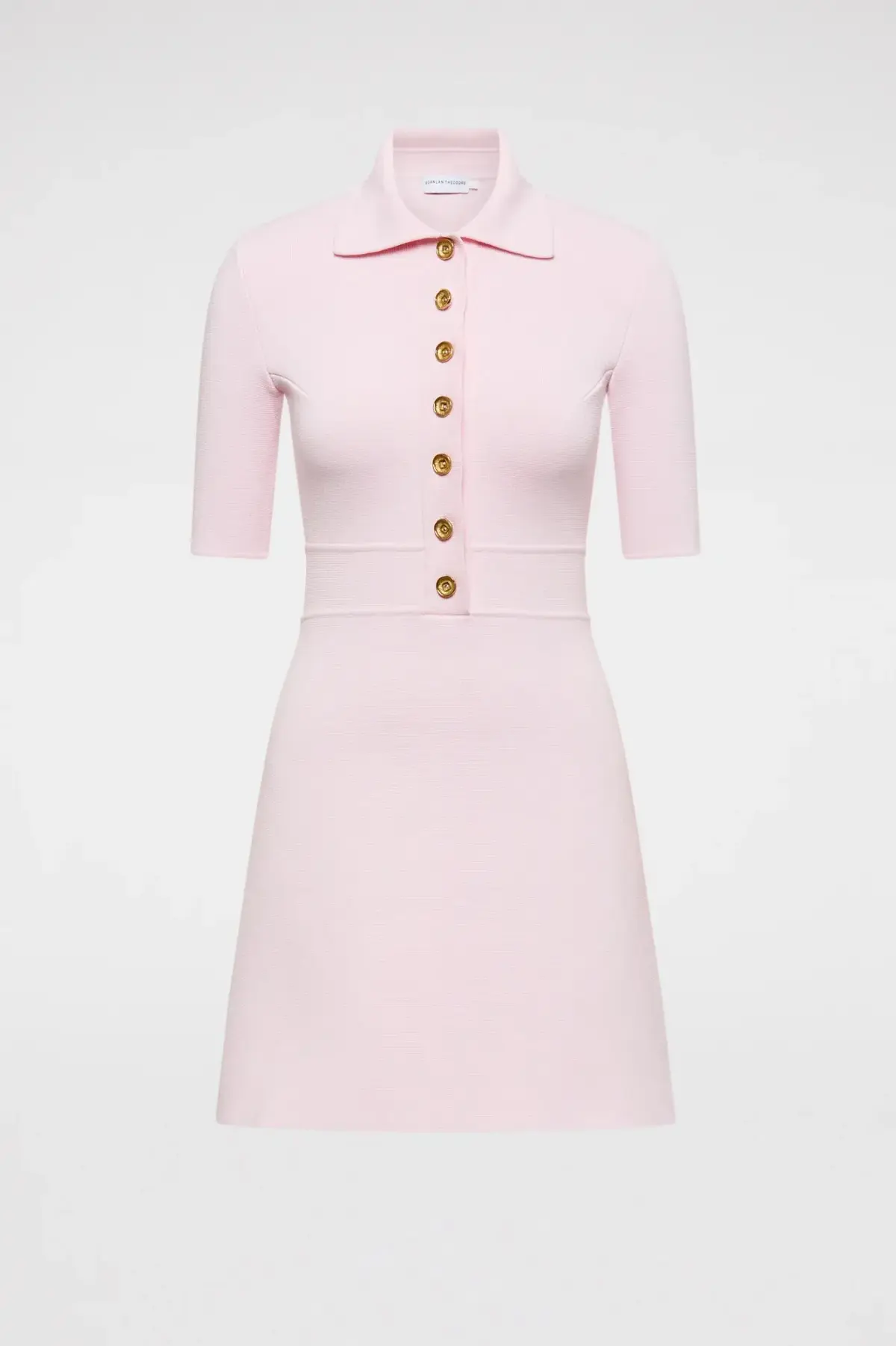 Scanlan Theodore Crepe Knit Button Collar Mini Dress Pink Size XS / Au 6 - Image 5