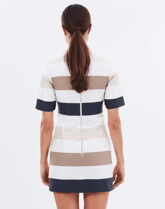 By Johnny Muted Stripe Tee Mini Dress Print Size 10 - Image 3