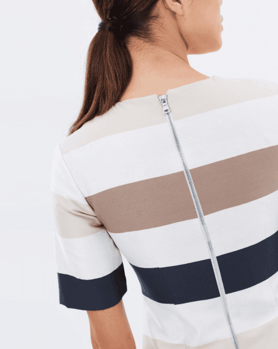 By Johnny Muted Stripe Tee Mini Dress Print Size 10 - Image 5