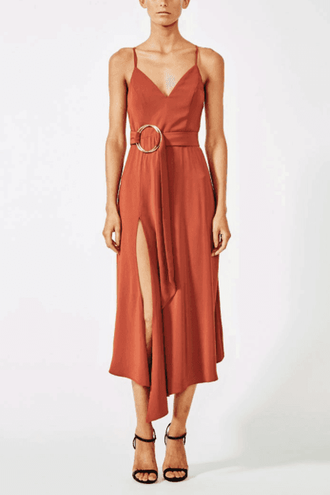 SHONA JOY Voltaire Cocktail Dress | Colour: Rust - Image 1