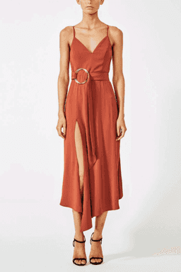 SHONA JOY Voltaire Cocktail Dress | Colour: Rust