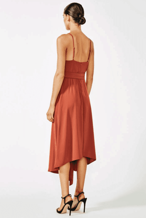 SHONA JOY Voltaire Cocktail Dress | Colour: Rust - Image 3