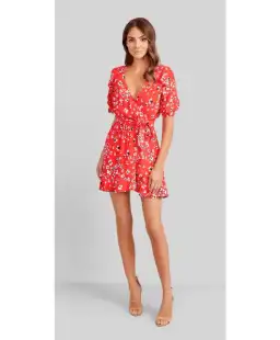 Kookai Delilah Wrap Dress Red Size 8 for rent on The Volte - image 1