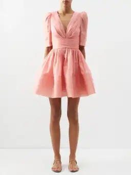Zimmermann Wonderland Sleeved Mini Dress in Guava Size 1/Au 10 for rent on The Volte - image 1