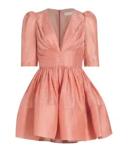 Zimmermann Wonderland Sleeved Mini Dress in Guava Size 1/Au 10 for rent on The Volte - image 3