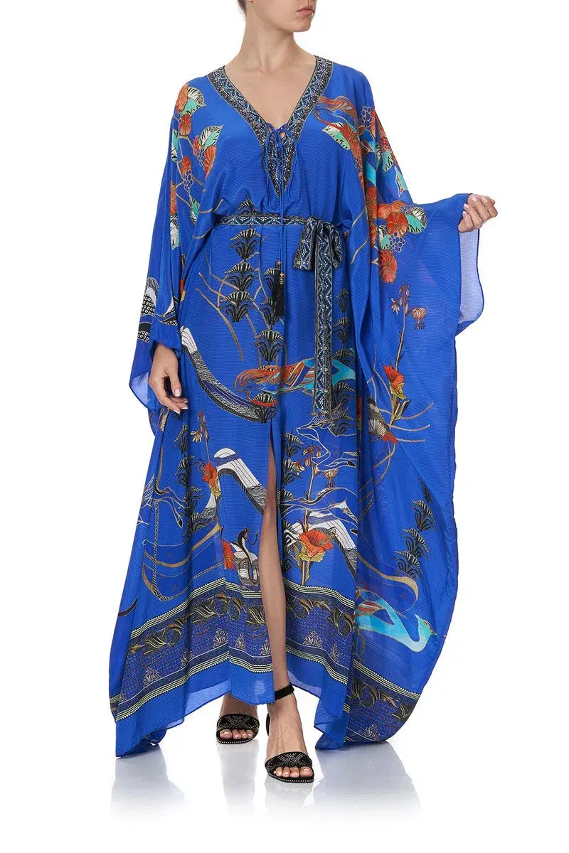 Camilla Tree of Life Split Hem Lace Up Kaftan Print One Size - Image 1