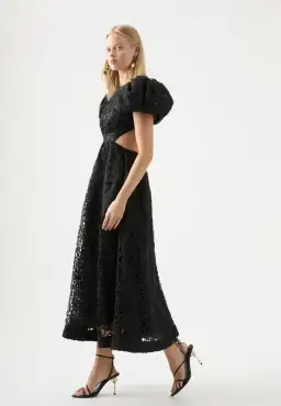 Aje Patina Lace Midi Dress Black Size 8 for rent on The Volte - image 2