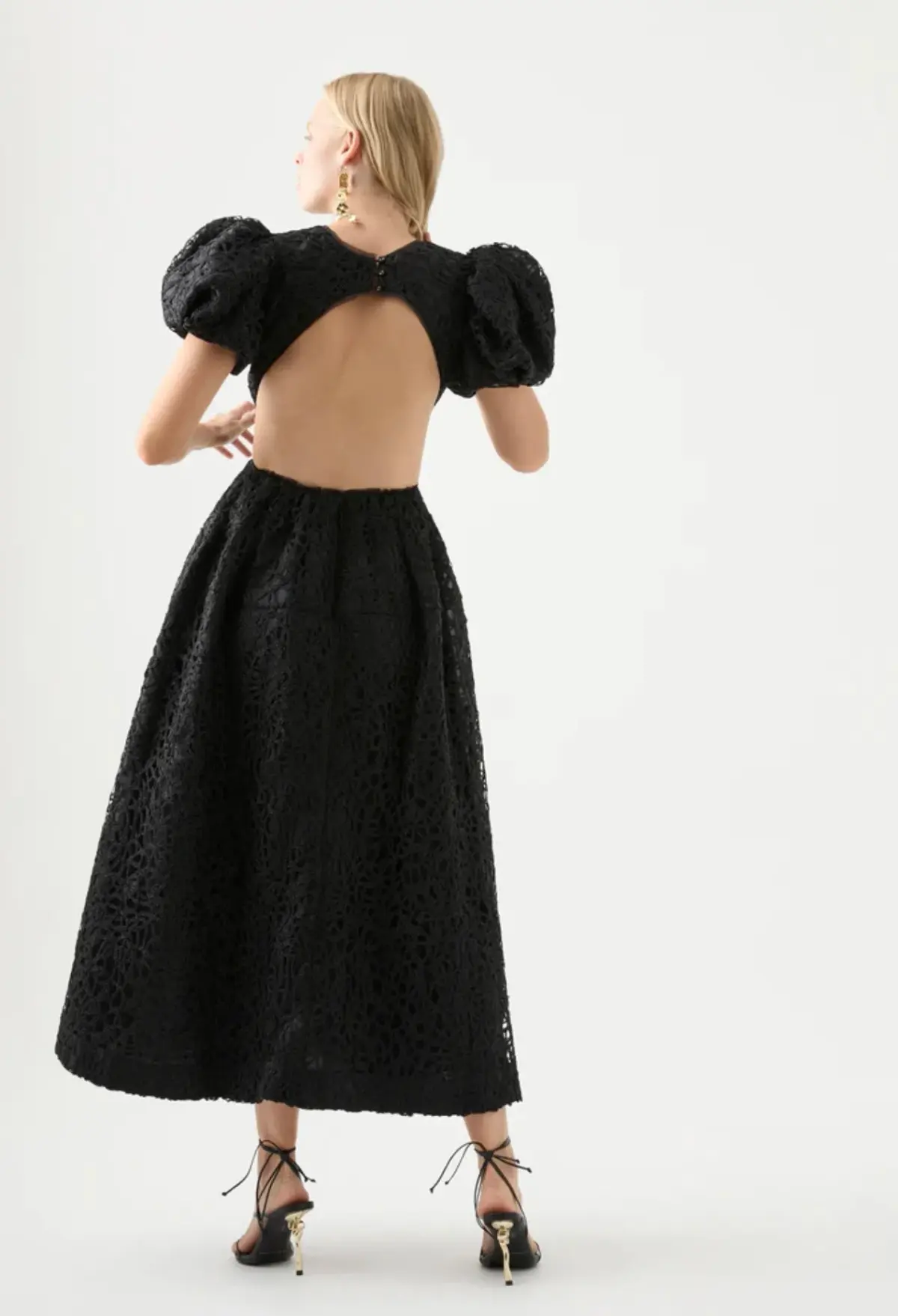 Aje Patina Lace Midi Dress Black Size 8 - Image 3