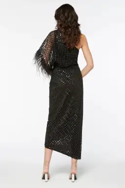 Manning Cartell Checkerboard Sequin Event Dress Black Size 6 for rent on The Volte - image 2