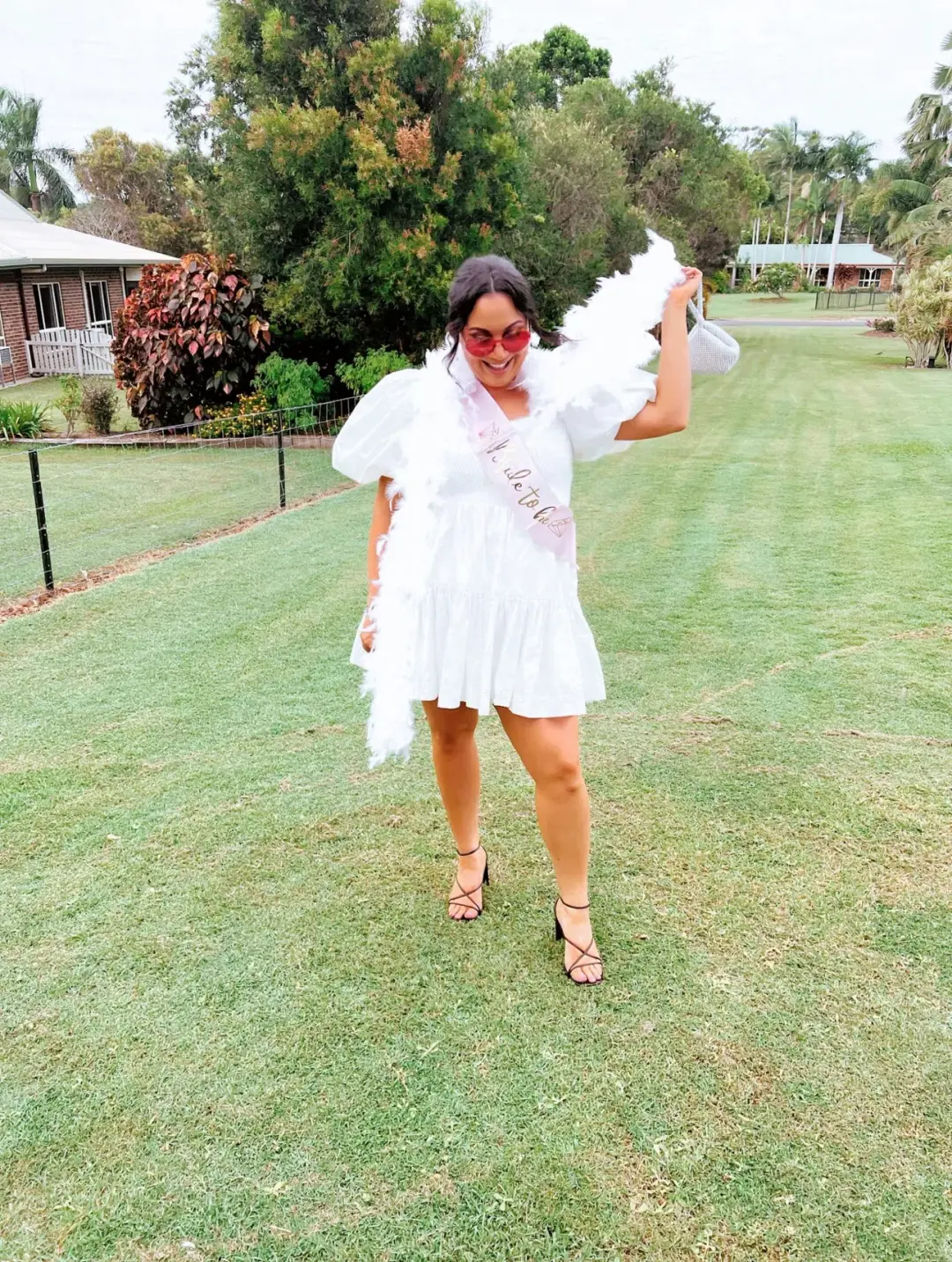 Aje Casa Puff Sleeve Mini Dress Ivory Size 12 for rent on The Volte - main image