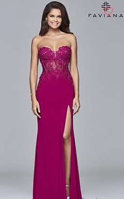Strapless Sweetheart Illusion Faviana Prom Dress for rent on The Volte - image 1