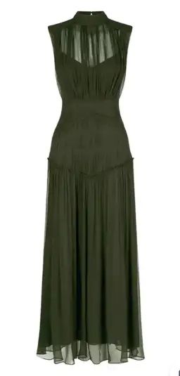 Shona Joy Clemence High Neck Midi Dress Olive Size 10 / M for rent on The Volte - image 4