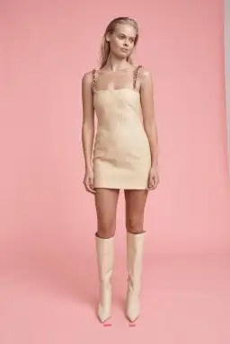 Manning Cartell Neo Classic Mini Dress with Chain Almond Size 8 for rent on The Volte - image 2