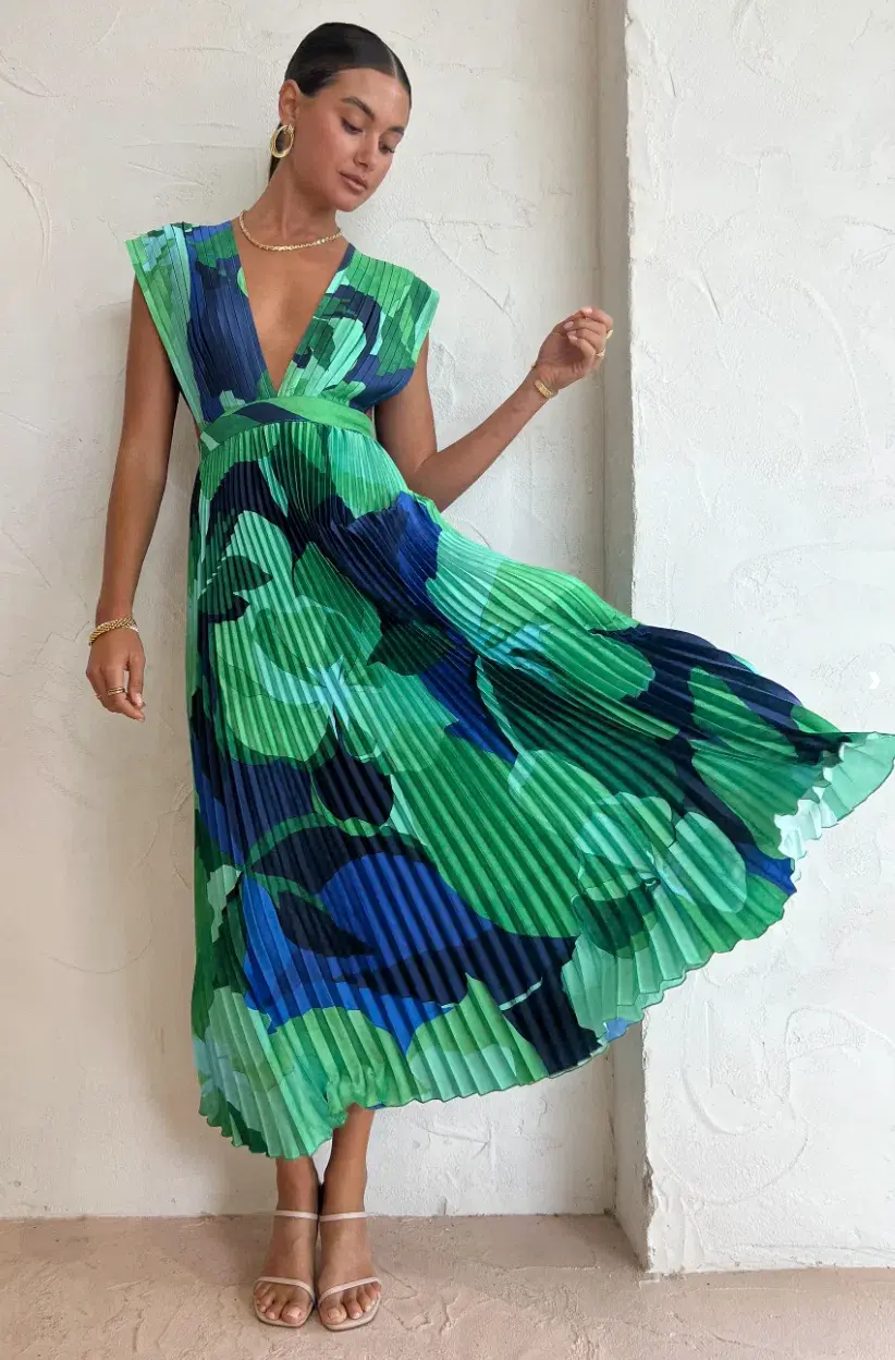 Lidee Gala Gown in Capri Green/Blue Size 8 for rent on The Volte - main image