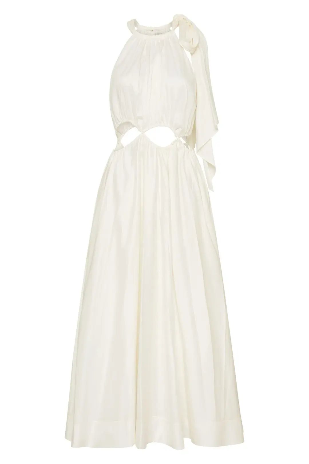Aje Henriette Tie Strap Midi Dress Cutouts White Size 12 for rent on The Volte - main image