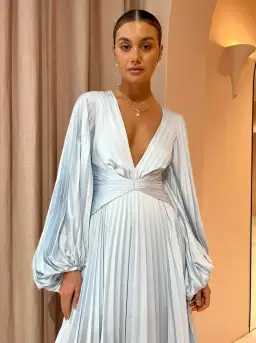 Acler Palms Midi Dress Sky Blue Size 12 for rent on The Volte - image 2