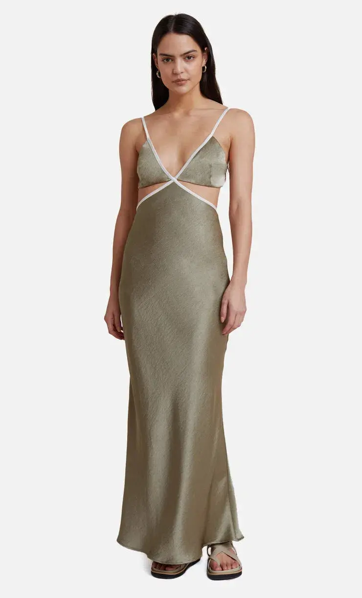 Bec & Bridge Veronique Maxi Dress Sage Size 8 for rent on The Volte - main image