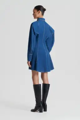 Scanlan Theodore Denim Cocoon Sleeve Mini Dress Size 6 for rent on The Volte - image 3