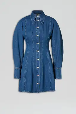 Scanlan Theodore Denim Cocoon Sleeve Mini Dress Size 6 for rent on The Volte - image 4