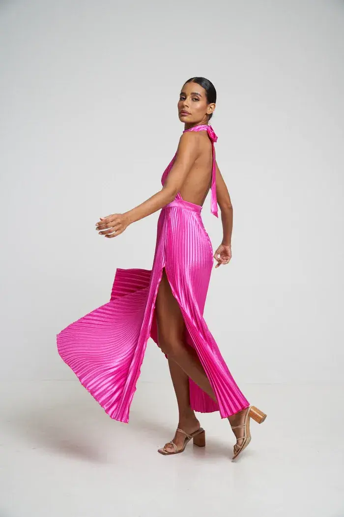 L'idee Renaissance Split Dress Flamingo Pink Size AU 12 for rent on The Volte - main image