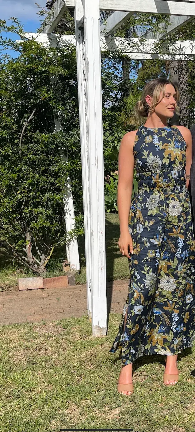 Sir The Label Diana Cross Back Gown in Delia Print Floral Size 1/AU 8 for rent on The Volte - main image