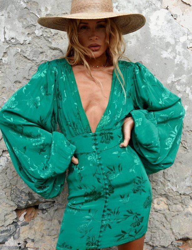 Rat & Boa Isabella Dress Green XS/AU 6 for rent on The Volte - main image