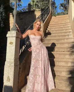 House of CB Seren Corset Lace Back Maxi Dress Pink Size M / Au 10 for rent on The Volte - image 7