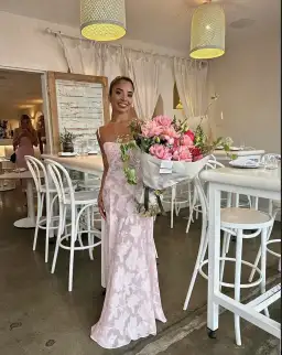 House of CB Seren Corset Lace Back Maxi Dress Pink Size M / Au 10 for rent on The Volte - image 6