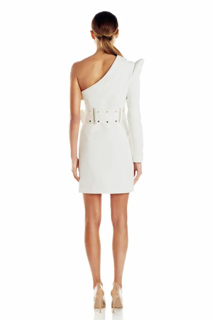 Misha Bonnie Studded Dress White Size 8 for rent on The Volte - main image