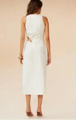Suboo Astrid Resin Waist Detail Midi Dress in Ivory for rent on The Volte - image 5