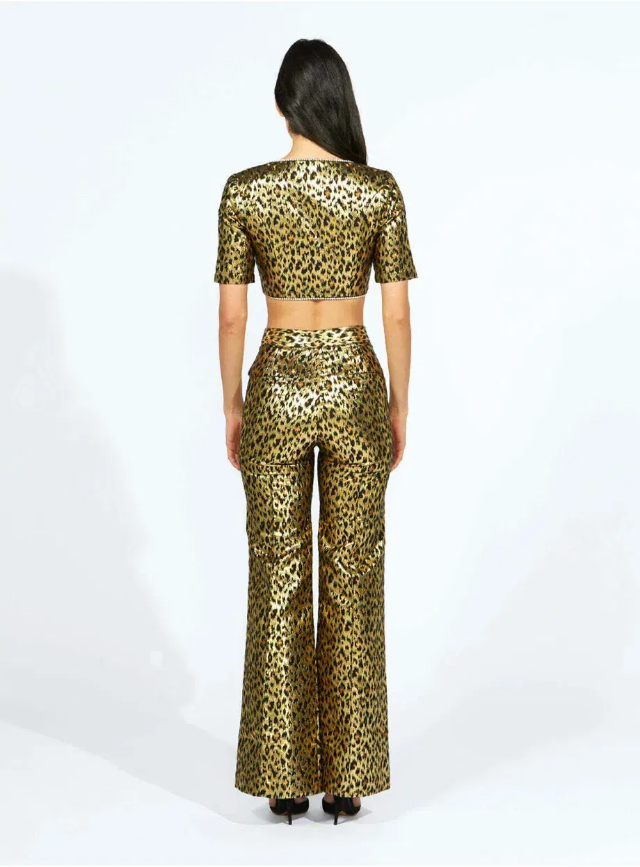 Alice McCall The Night Cat Pant Gold Size AU 6 for rent on The Volte - main image