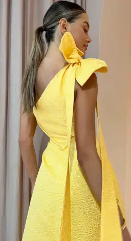 Rachel Gilbert Emiliano Dress in Lemondrop Yellow Size AU 10 for rent on The Volte - image 3