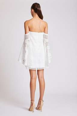 SHONA JOY ARUBA FLARED SLEEVE SHIFT DRESS - IVORY for rent on The Volte - image 3
