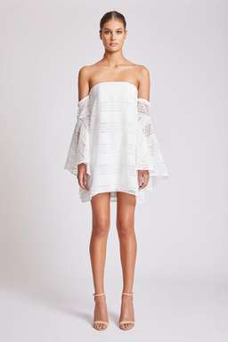 SHONA JOY ARUBA FLARED SLEEVE SHIFT DRESS - IVORY for rent on The Volte - image 1