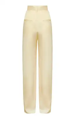Michael Lo Sordo Relaxed Silk Boy Pant Pale Yellow Size AU 8 for rent on The Volte - image 4