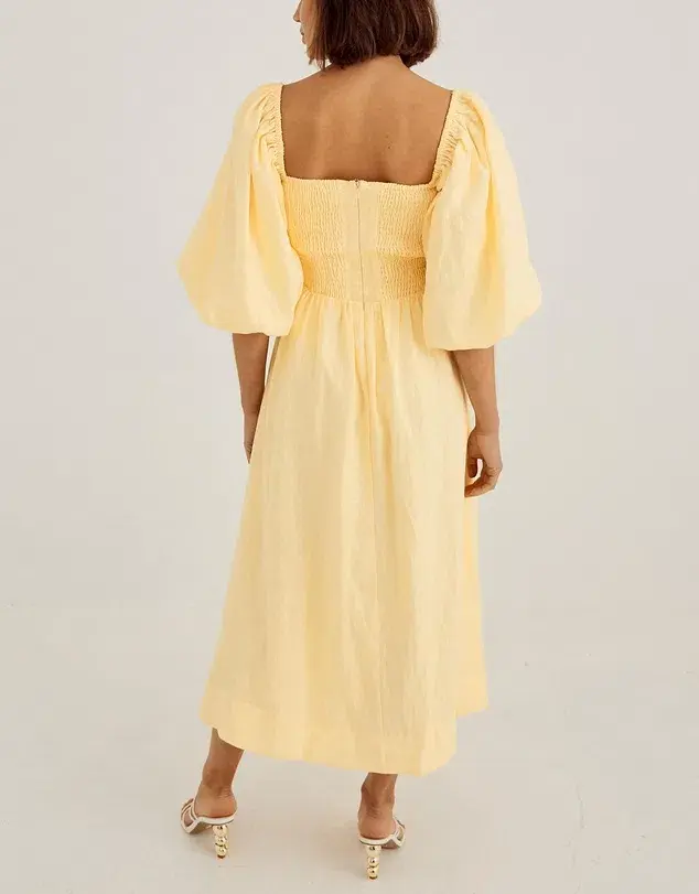 Sovere Relish Midi Dress Yellow Size AU 6 - Image 3