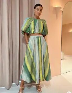 Acler Cumberland Top And Skirt Set Print Size 6 for rent on The Volte - image 1