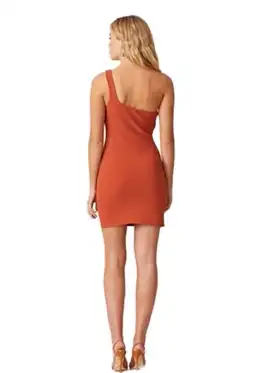 Bec & Bridge One Shoulder Mini Dress In Rust Size 8 for rent on The Volte - image 2